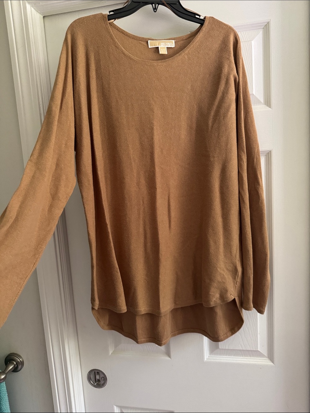 Michael Kors Lightweight Camel Long-Sleeve Women's Top Tunic Size XL